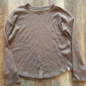 Abercrombie kids Brown Waffle Knit Long Sleeve Top 9/10